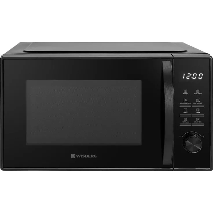 Wisberg WB1M25B, Mikrowelle mit 900 Watt Leistung, 5 Leistungsstufen und 8 Automatikprogrammen, freistehend schwarz