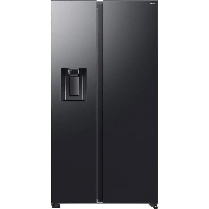 Samsung RS70F66KBFEF, Side-by-Side Kühlschrank mit Festwasseranschluss, No Frost+, 409 l Kühlvolumen, Premium Black Steel