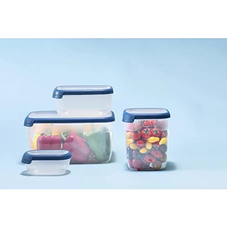Curver Grand Chef Frischhaltebehälter rechteckig 0,5L, transparent dunkelblau mit 100% recyceltem Polypropylen, spülmaschinen- und mikrowellengeeignet – Bild 2