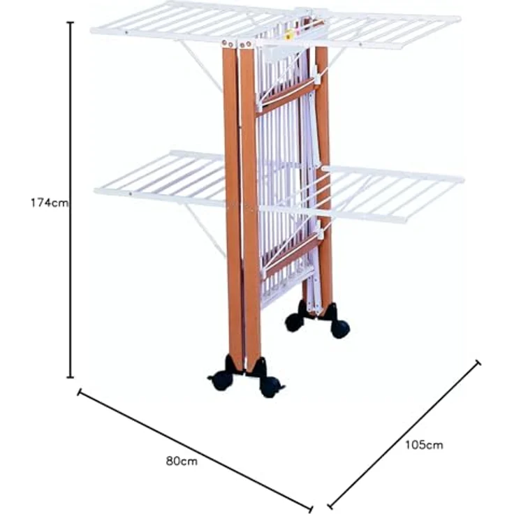 Foppapedretti Gulliver Faltwäscheständer, 105 x 80 x 174 cm, Holz, Walnuss – Bild 11