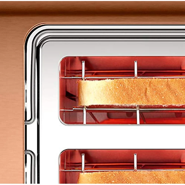 Bosch TAT4P429DE DesignLine Kompakt-Toaster, Auftau-Aufwärmfunktion, versenkbarer Brötchenaufsatz, Abschaltautomatik, 970 W, kupfer – Bild 5