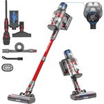 Vistefly Staubsauger Kabellos 35000Pa, Akku Staubsauger Dual-Cup 500W, 10-in-1 Akkustaubsauger mit Touchscreen Bis zu 65 Min Laufzeit, 11 Zyklonen, für Hartböden Tierhaare Teppich, V15 Apex