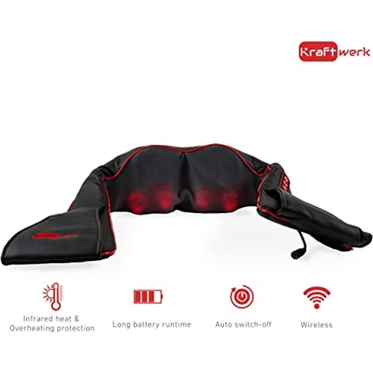 Kraftwerk® Kabellos Shiatsu Massagegerät | Nacken Rücken Schulter Massage & Infrarot Heizung | 3D rotierender Shiatsu Massagegürtel | Rückenmassagegerät & Nackenmassagegerät mit Wärme – Bild 2