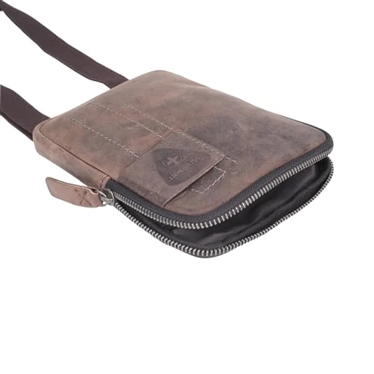 Strellson Richmond ShoulderBag XSVZ 1 Umhängetasche aus braunem Rindleder, 13 x 2.5 x 19 cm, für Herren – Bild 4