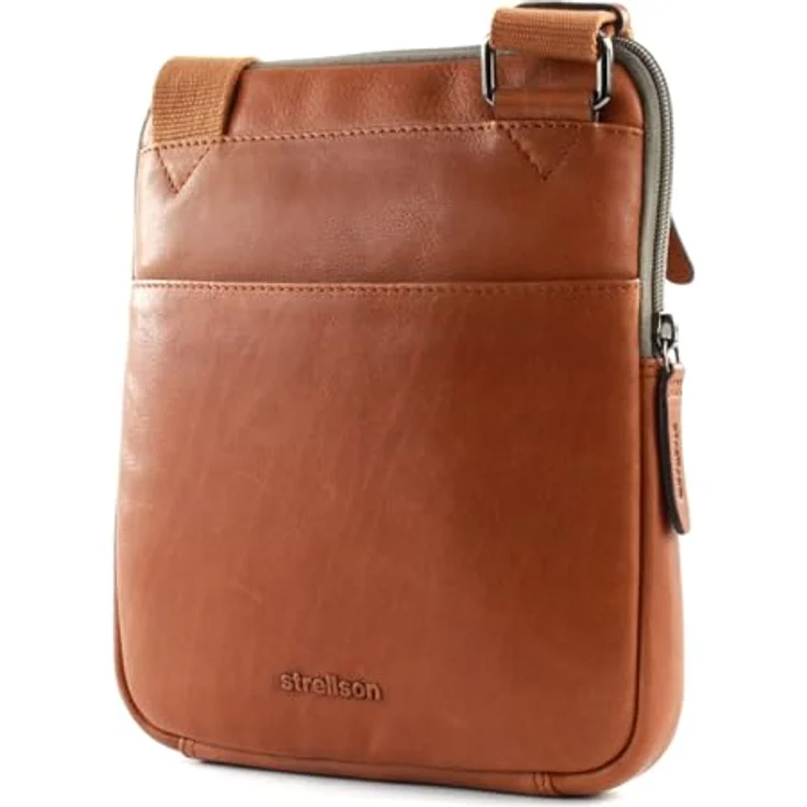 Strellson Hyde Park ShoulderBag XSVZ, Umhängetasche aus natürlichem Rindleder mit Tabletfach, hellbraun, 22 x 5 x 25 cm – Bild 4