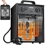 MASKO® Elektroheizer Heizlüfter 3 kW, elektrisch mit integriertem Thermostat, 3 Heizstufen, Überlastschutz, für Innen- & Außeneinsatz, anthrazit
