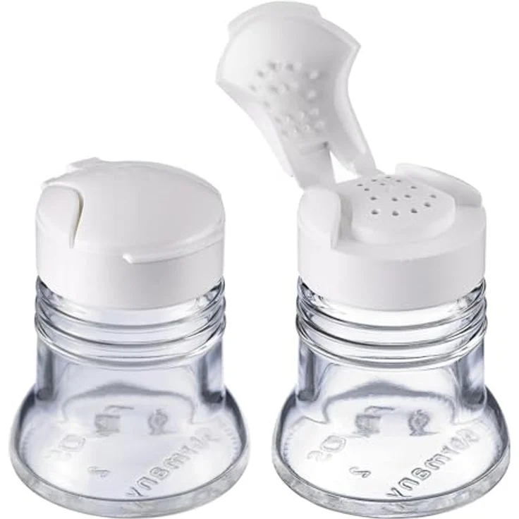 Westmark Salz- und Pfefferstreuer-Set mit Klappdeckel, 2-tlg., Fassungsvermögen je 40 ml, Glas-Kunststoff, Paris-Snap, Transparent-Weiß, 63052270 – Bild 2