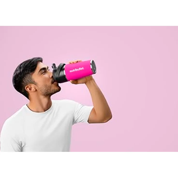 NutriBullet Flip NBP016MA, Tragbarer Smoothie Maker mit 11.1V Motor, isoliertem Edelstahlbecher und USB-C Ladeanschluss, Magenta – Bild 3