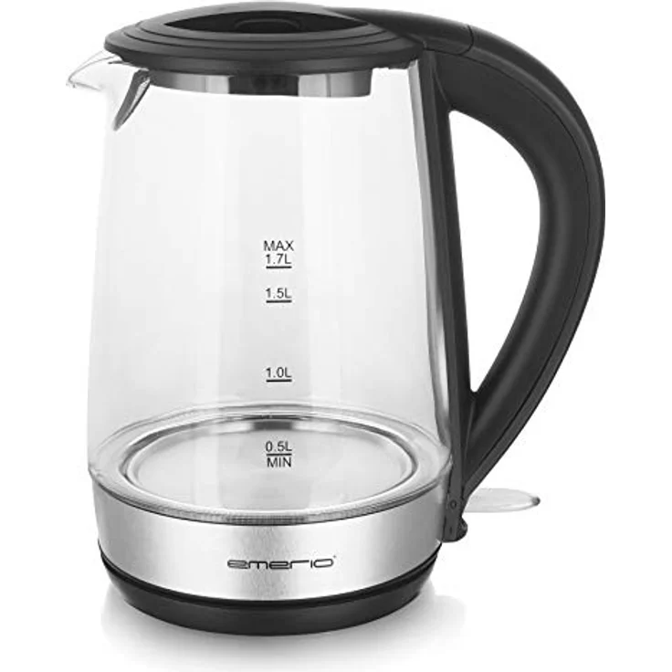 Glas Wasserkocher 1,7 L, Borosilikatglas, 2200 Watt, blaue LED-Innenbeleuchtung, Auto-Off, Überhitzungsschutz: Tests, Infos & Preisvergleich