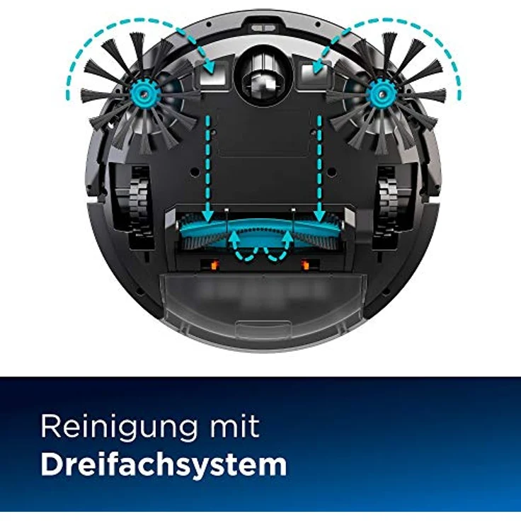 BISSELL CleanView Staubsaugerroboter | für Teppiche & Hartböden | 1500 Pa Saugleistung, App Steuerung, 3-stufiges Reinigungssystem, 100 Minuten Laufzeit, WLAN-Funktion | Roboterstaubsauger 2908N – Bild 3