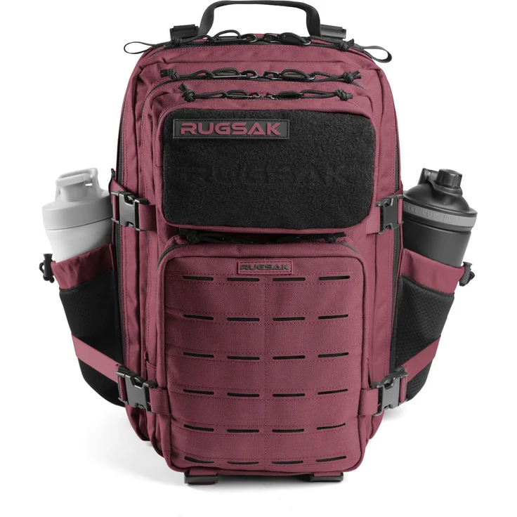RUGSAK Alpha Go 25L Rucksack Merlot Red – Wasserabweisend, 18-Zoll Laptopfach, Ergonomisch, Alltag, Reise & Outdoor