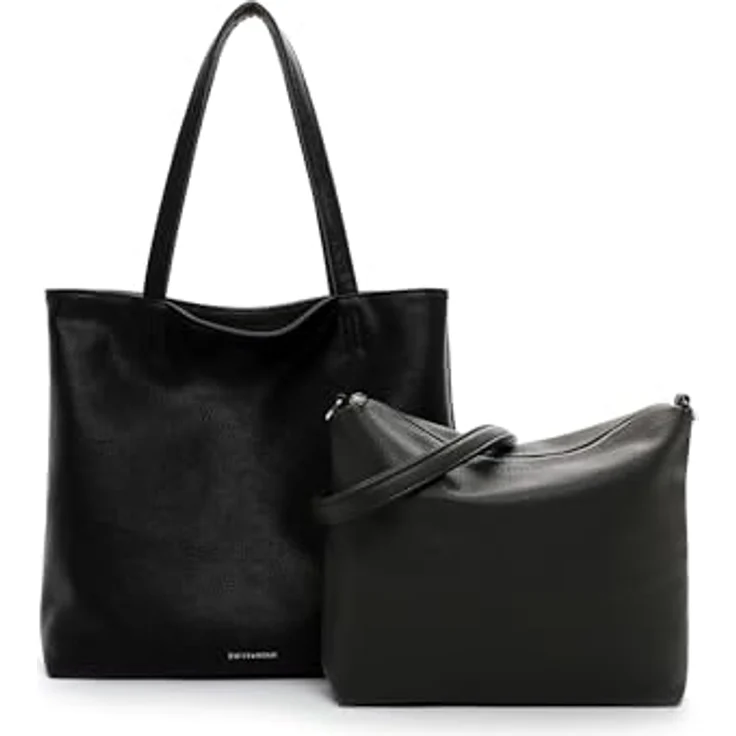 EMILY & NOAH Shopper E&N Eva, Damen Tasche aus Feinsynthetik mit umhängbarem Riemen und zweifarbiger Echtleder-Optik – Bild 8
