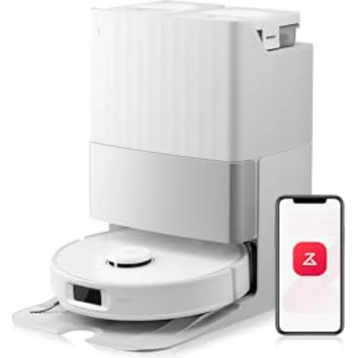 Roborock Qrevo Edge 5V1, Staubsauger-Roboter mit 17.000 HyperForce Saugkraft, Dual Anti-Tangle System und Heißwasser-Mopptechnik, weiß