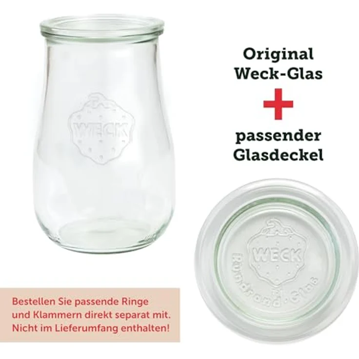 Weck Tulpenglas 1750ml (4er-Pack), Transparentes Einmachglas, temperaturbeständig bis 180°C, spülmaschinenfest – Bild 3