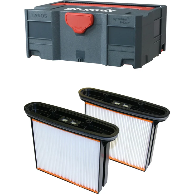 Starmix Starbox 2 Systainer für ISP iPulse Sauger, Polyester-Faltenfilterkassetten, stapelbar, grau – Bild 1
