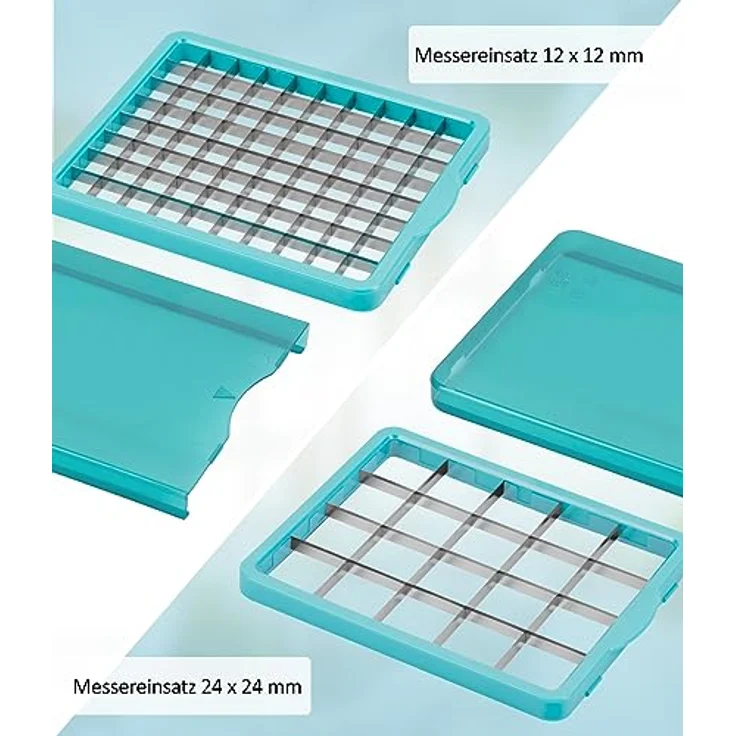 Nicer Dicer Chef Professional Gemüseschneider manuell 15-tlg, Gemüsehobel mit 5.2 L Behälter Deckel, Zerkleiner Küchenhelfer für Würfel Stifte Scheiben Streifen Juliettis, einfache Reinigung – Bild 2