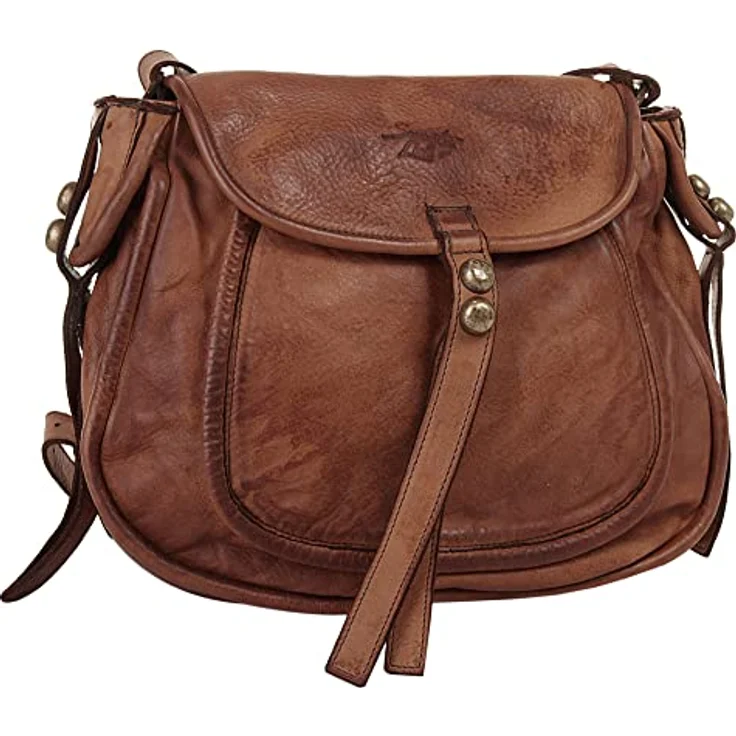Samantha Look Umhängetasche, echt Leder, Made in Italy, 30 cm x 26 cm, mattgoldene Metallapplikationen – Bild 3