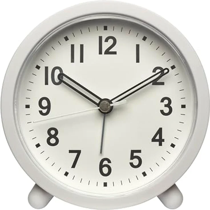 TFA Dostmann 60.1043.02, analoger Wecker ohne Tickgeräusche mit Hintergrundbeleuchtung, inkl. Snooze-Funktion, Retro, weiß – Bild 3