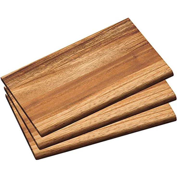 Kesper Frühstücksbrett 3er Set aus Akazie, braun, 23 x 15 x 1 cm – Bild 2