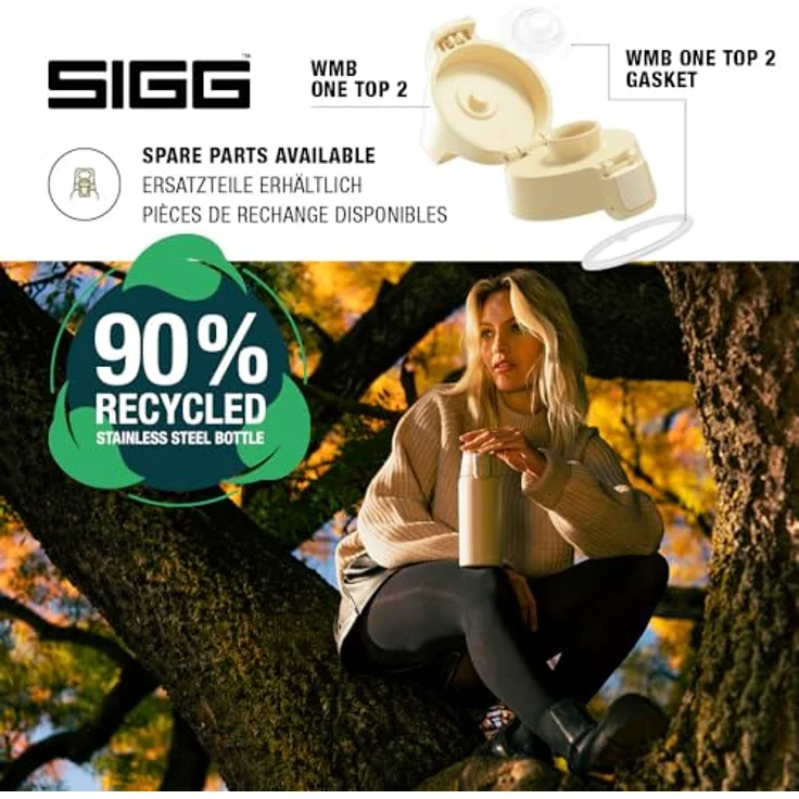 SIGG Isolierte Trinkflasche Shield Therm One Opti Yellow, 0,5L, auslaufsicher, spülmaschinenfest, BPA-frei, 90% recycelter Edelstahl, kohlensäurehaltige Getränke – Bild 4