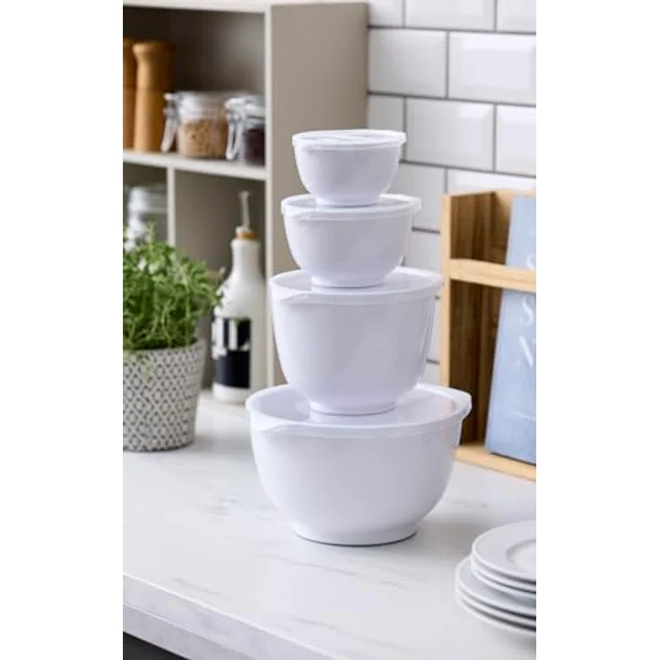 Rosti Margrethe Schüssel Set, Rührschüssel Set, 8-Teilig mit Kunststoff, 0,25-3 Liter, Weiß – Bild 2