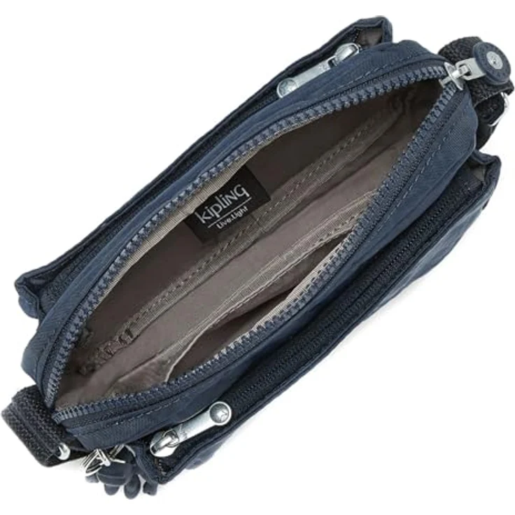 KIPLING Umhängetasche Basic Abanu Crossbody S, kleine Tasche in Blue Bleu 2 mit vielen Zipperfächern und verstellbarem Schulterriemen – Bild 4