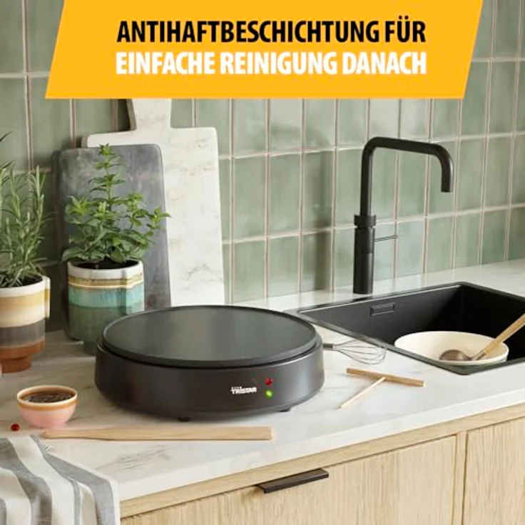 Tristar Crêpe-Maker BP-2627 - 30 cm - 1200 W - Antihaftbeschichtung - 10 Heizstufen - BPA-frei - inkl. Spatel & T-Stick – Bild 4