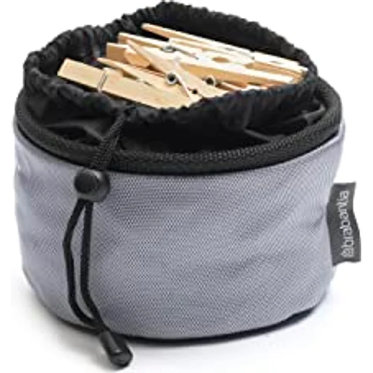 Brabantia - Wäscheklammerbeutel - Hält Bis zu 75 Wäscheklammern - mit Kordel - Befestigung am Wäscheständer, an der Wäscheleine oder an der Hose - Aufbewahrungsbehälter - Grey - 16 x 16 x 16 cm – Bild 3