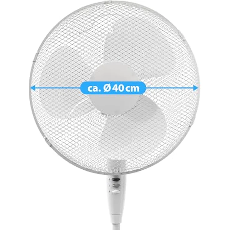 Standventilator - 3 Stufen - höhenverstellbar - drehbar - Ø 40cm – Bild 7