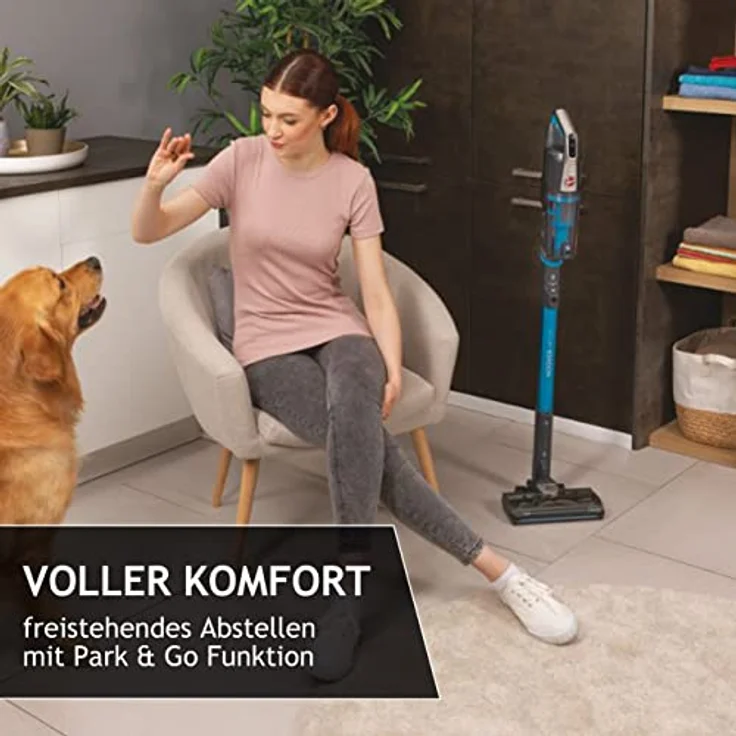 Hoover H-FREE 500 PETS Akku-Staubsauger ohne Beutel + Tierdüse – bis 30 Min. Laufzeit – komprimierbar für kompaktes Verstauen – kabelloser Staubsauger mit LED & Parkfunktion – auch als Handstaubsauger – Bild 5