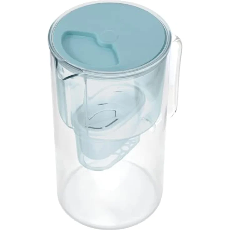 Wessper Crystaline 3L Wasserfilterkanne aus Glas, Inkl. 1 AquaMax Filter, Reduziert Kalk und Chlor, Minze – Bild 4