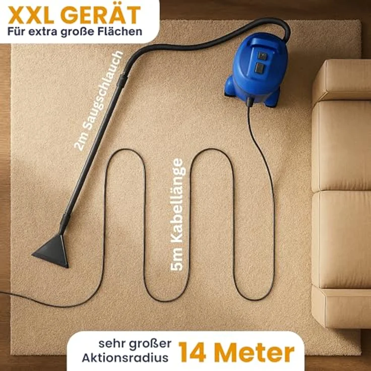 Albatros Waschsauger Hydro 7500 + 2 Liter Teppich-Polster Shampoo – Bild 6