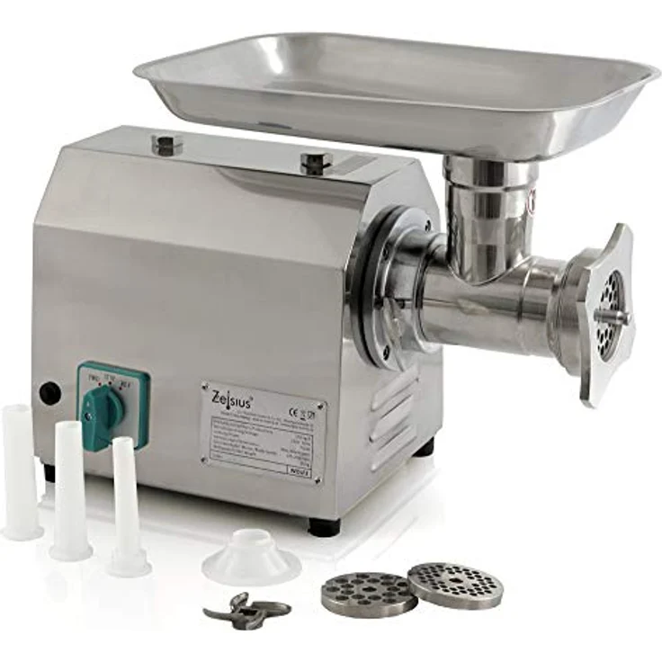 Zelsius Profi Edelstahl Fleischwolf elektrisch | 750W - 150kg/h | Faschiermaschine aus Edelstahl, Wurstmaschine in Gastro Qualität | Fleischmaschine mit Wurstfüller, Sausage Maker – Bild 1