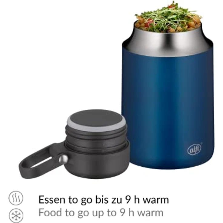 alfi City Food Jar Thermospeisegefäß, Edelstahl, Blau, 550ml – Bild 5