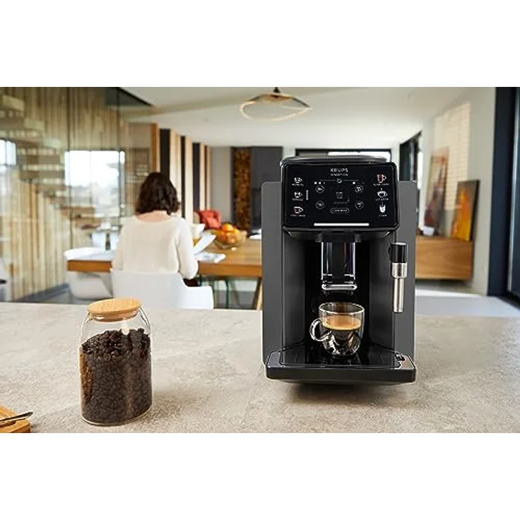 Krups EA9108 Sensation Kaffeevollautomat | Brühgruppe aus Metall | Sensor-Touch Bedienfeld | farbige Getränkesymbole | 5 Getränkespezialitäten auf Knopfdruck | Filterkaffee-Funktion | Schwarz – Bild 3
