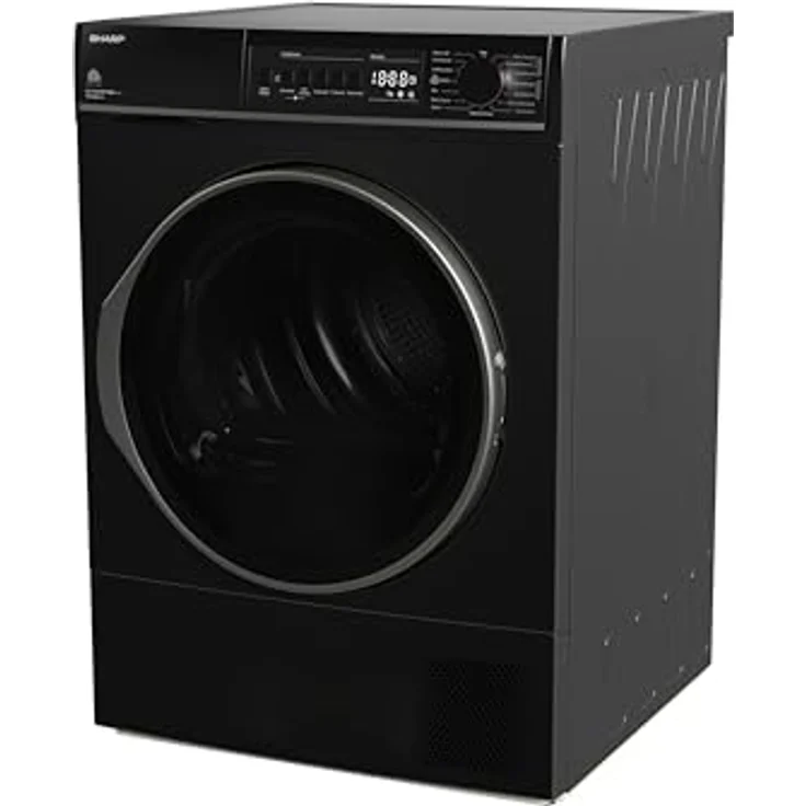 Sharp KD-ROHB7GBA+++-DE Wärmepumpentrockner Frontlader, 7 kg, 15 Programme, 30 Min. Kurzprogramm, Schontrommel, LED-Innenbeleuchtung, Kindersicherung, Schwarz – Bild 5
