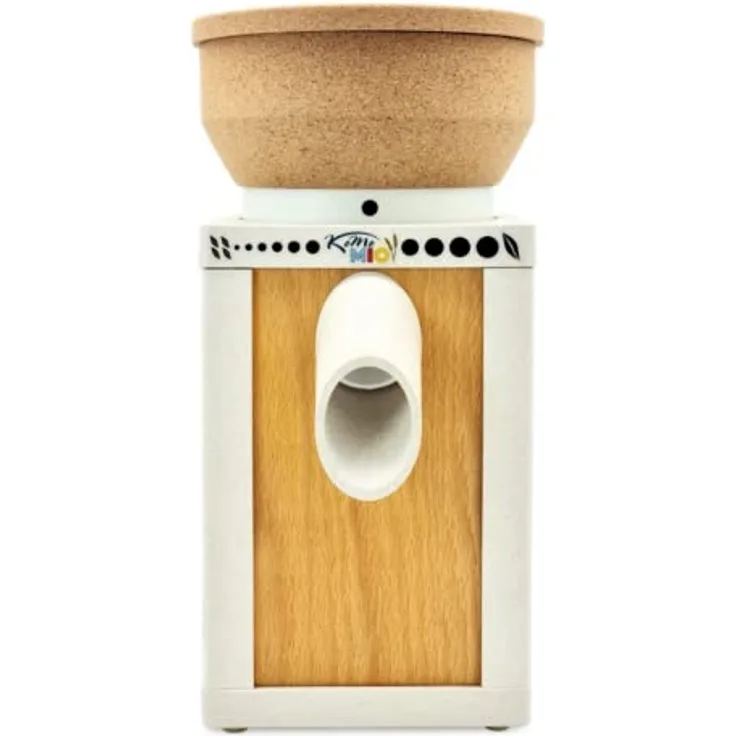 KoMo KoMoMio weiß mit Kork-Trichter | Made in Austria | Edelkorund und Keramik Mahlstein | frisches Mehl