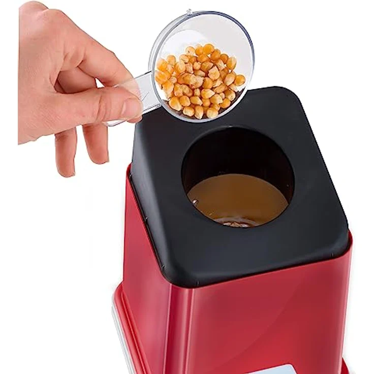 HEINRICHS Popcornmaschine, Popcorn Maker ohne Fett & Öl, Heißluft Popcorn, schnelle und einfache Zubereitung, leichte Reinigung, gesunder Snack mit Zucker oder Salz, inkl. Messlöffel, 1100W Heinrich´s – Bild 3