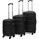 vidaXL 3X Reisekoffer Schwarz Trolley Kofferset Hartschalenkoffer Reise Koffer