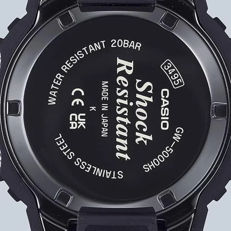 CASIO G-SHOCK GW-5000HS-7ER, Funkchronograph mit Solarbetrieb, digitale Herrenuhr, bis 20 bar wasserdicht, Resinarmband, weiß – Bild 6