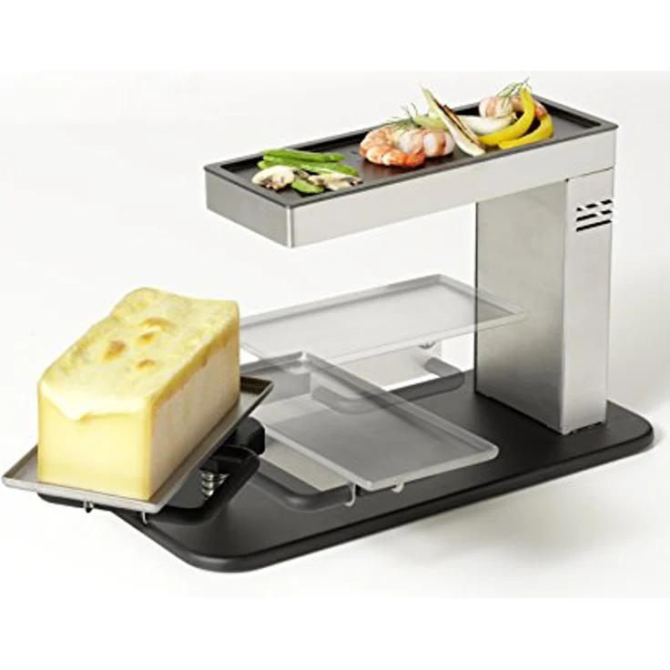 Stöckli Raclette Stöckli Abstreich Raclettegerät SWING, elektrisch mit schwenkbarer Käsehalterung, Edelstahl, 470 Watt – Bild 2