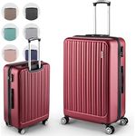 Easy Move ABS Hartschalenkoffer [ERGONOMISCH & SICHER] - Großer Trolley Koffer mit 360° Rädern, Zahlen Schloss - reisekoffer groß, hartschalenkoffer, Luggage (Wine Red, L)