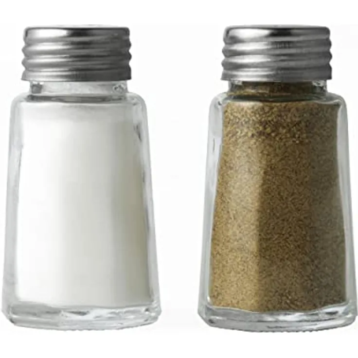Salter 750 CLXR Café salz und pfeffermühle klein, 2er-Set mini glas pfeffer und salzstreuer, Schraubverschlüssen aus Edelstahl, einfache Bedienung und kompaktes, BPA-Frei, 30g Salz/15g Pfeffer