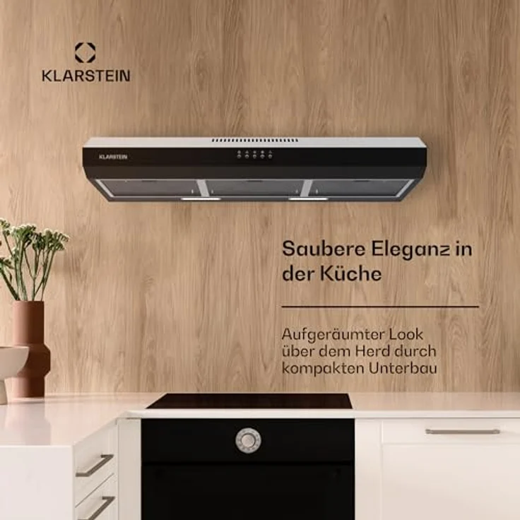 Klarstein Dunstabzugshaube 90cm, Abluft-Dunstabzugshaube mit Spülmaschinenfestem Filter aus Aluminium, Leise Abzugshaube Abluft, 200m³/h Luftstrom, Effiziente Wandhauben mit LEDs & Touch Controls – Bild 2