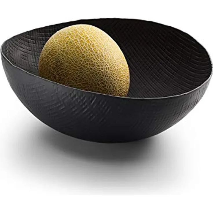Philippi Design OUTBACK Obstschale L, Handgearbeitete Aluminium-Schale in Schwarz, Natürliche Eleganz und Multifunktionalität