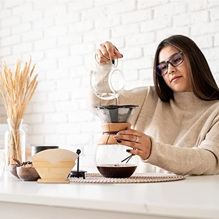 relaxdays Papierfilter Kaffeefilterhalter aus Bambus, natürliche Aufbewahrung für ca. 140 Kaffeefilter – Bild 3