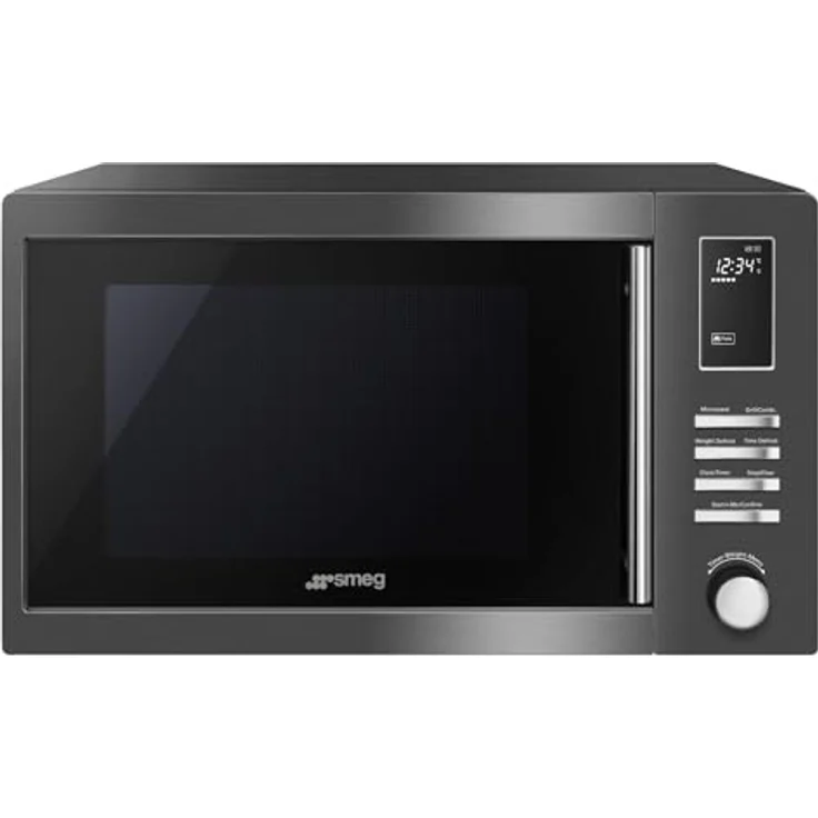 Smeg MOE25B Dark Inox, Solo-Mikrowelle mit 25 Litern, 900 W, LCD-Display, Grillfunktion und Abtaufunktion – Bild 1