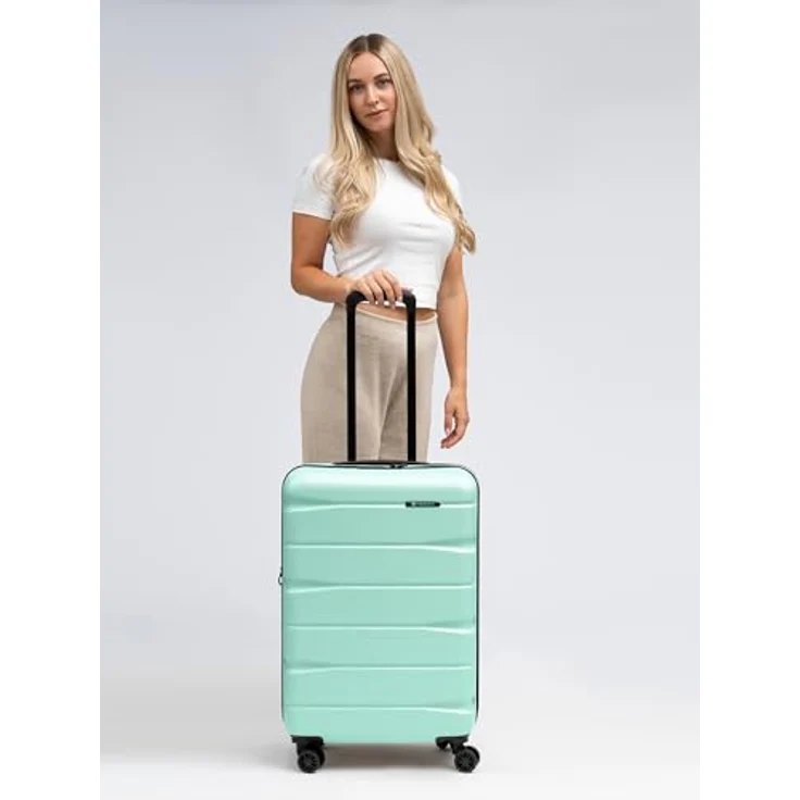 Franky Munich 4.0 Koffer groß | Hartschalen Trolley ausgestattet mit 4 Rollen, arretierbarer Griff, Dehnfalte, Kreuzpackgurt und TSA-Zahlenschloss | 44.5 cm x 28 cm x 66 cm – Bild 2