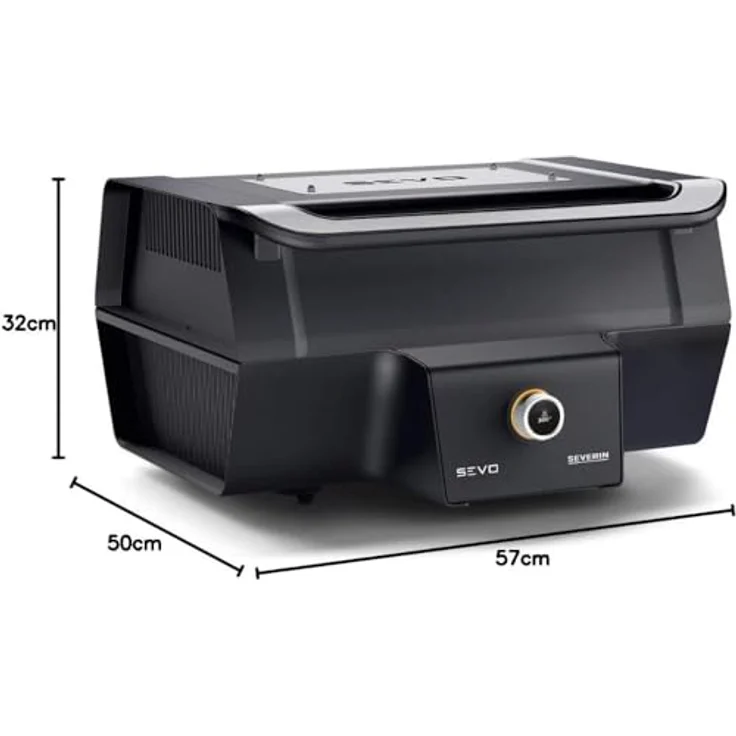 Severin PG 8106 SEVO GT Tischgrill, 3000 Watt, Schwarz, Silber – Bild 3