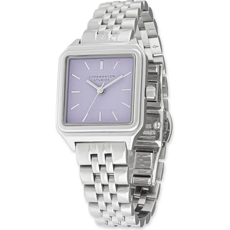 COPENHAGEN STUDIOS Vintage Square Watch, Silber, 24 mm, Elegante Damenuhr aus poliertem Edelstahl mit Quarzwerk, 5 ATM wasserdicht, kratzfest, analoges Zifferblatt – Bild 1